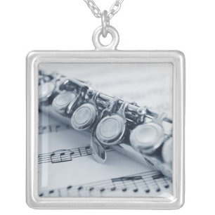 Detailed Flute Silver Plated Necklace