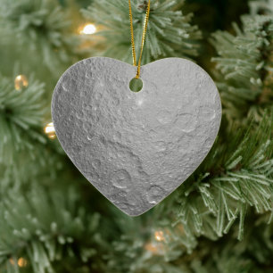 Detailed Full Moon Photo High-Res Lunar Surface Ceramic Ornament