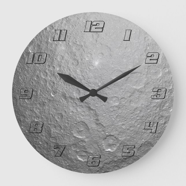 Detailed Full Moon Photo | High-Res Lunar Surface Large Clock (Front)