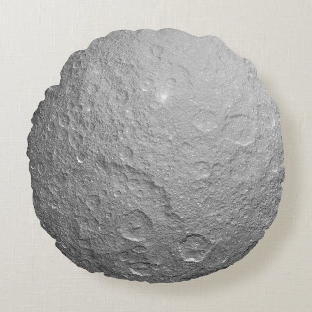 Detailed Full Moon Photo | High-Res Lunar Surface Round Pillow (Front)