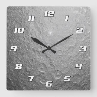 Detailed Full Moon Photo | High-Res Lunar Surface Square Wall Clock