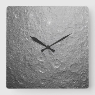Detailed Full Moon Photo High-Res Lunar Surface Square Wall Clock