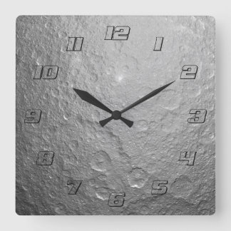 Detailed Full Moon Photo | High-Res Lunar Surface Square Wall Clock