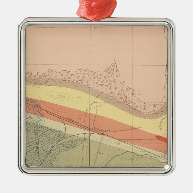 Detailed Geology Sheet XV Metal Ornament (Front)