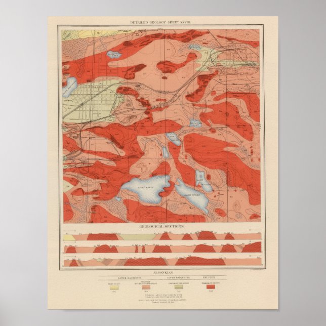 Detailed Geology Sheet XXVIII Poster (Front)