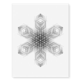 Detailed Geometric star design Temporary Tattoos