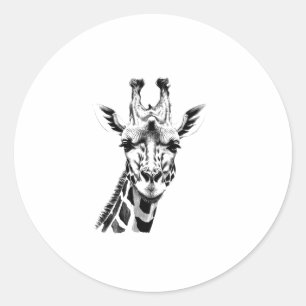 Detailed Giraffe Face Africa Classic Round Sticker