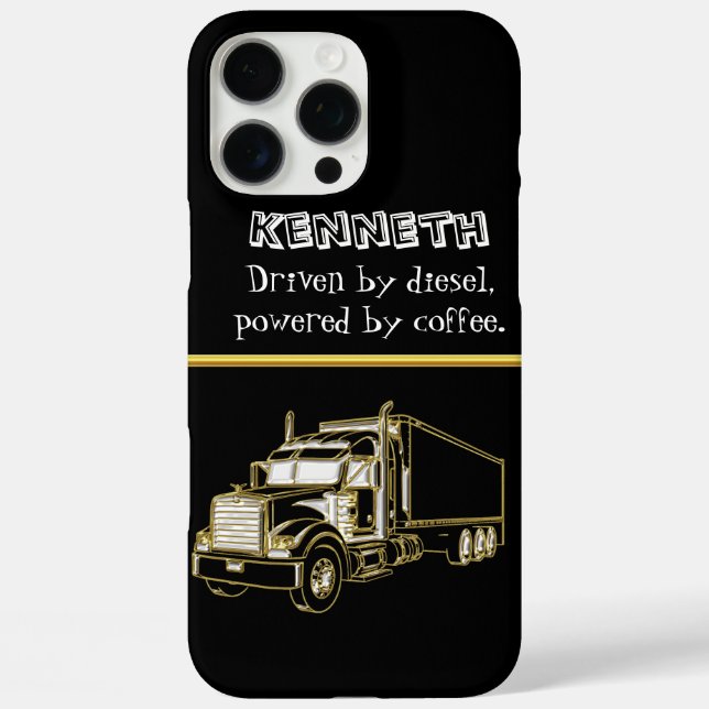 Detailed Gold Semi-Truck Drawing Case-Mate iPhone Case (Back)