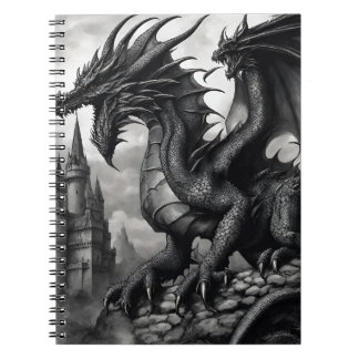 Detailed Gothic Dragon Art Notebook