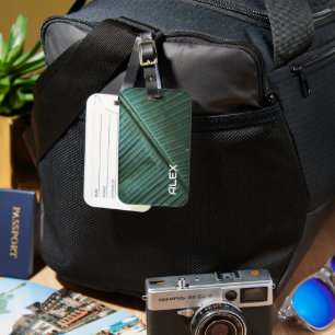 Detailed Green Banana Leaf – Tropical Botanical Luggage Tag