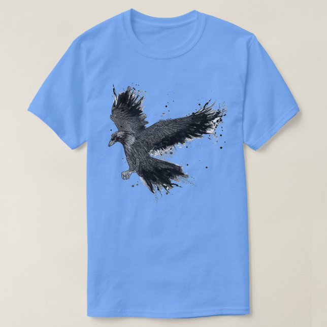 Detailed Handmade Dark Raven Illustration Classic  T-Shirt (Design Front)