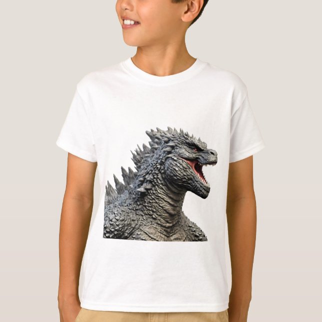 Detailed Head of Roaring Godzilla Monster T-Shirt (Front)
