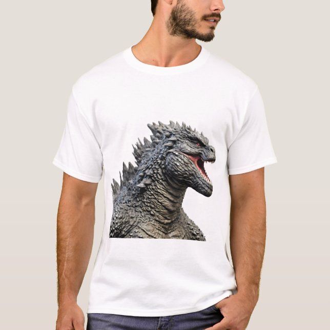 Detailed Head of Roaring Godzilla Monster T-Shirt (Front)