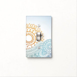Detailed henna abstract sunrise light switch cover
