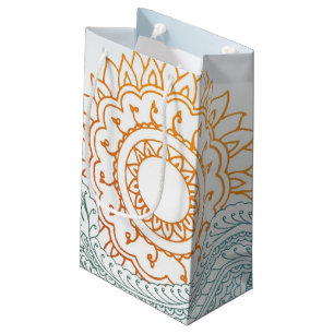 Detailed henna abstract sunrise small gift bag