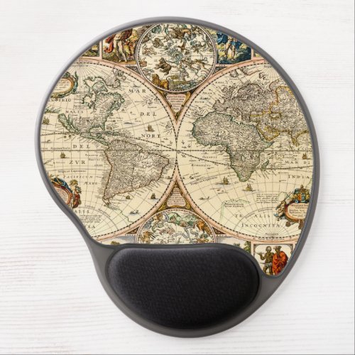 Detailed Historic Map Gel Mouse Pad