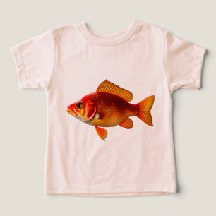 Detailed Illustration of a Red Goldfish Toddler T-shirt