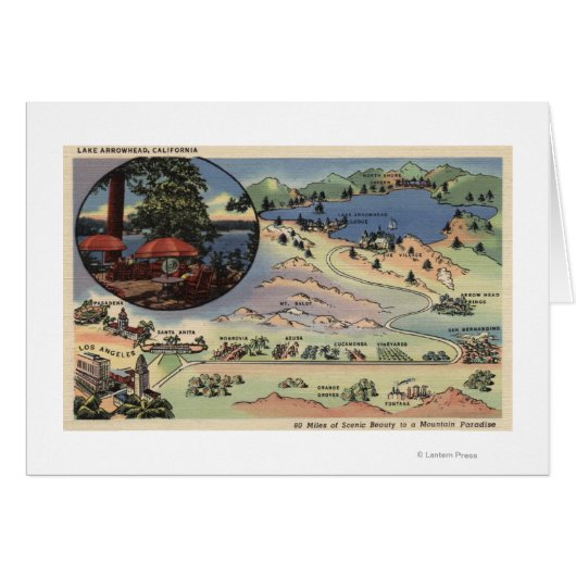 Detailed Map from LA to the Lake Cards (Front Horizontal)