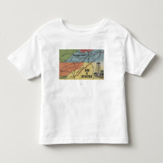 Detailed Map of 5 States - Big Walker Lookout, V Toddler T-shirt