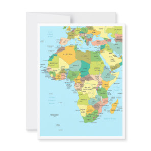 Detailed map of Africa Continent Postcard