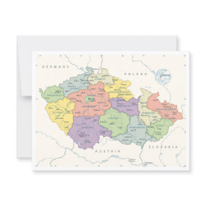 Detailed map of Czech Republic Postcard