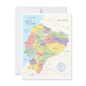 Detailed map of Ecuador Postcard