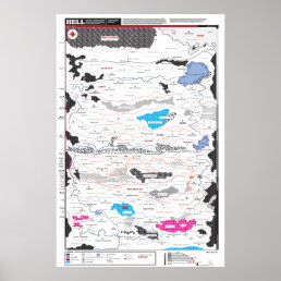 Detailed map of Hell Poster