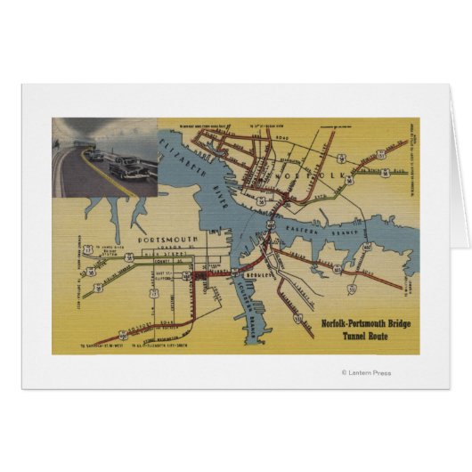 Detailed Map of Norfolk-Portsmouth Bridge Tunnel (Front Horizontal)