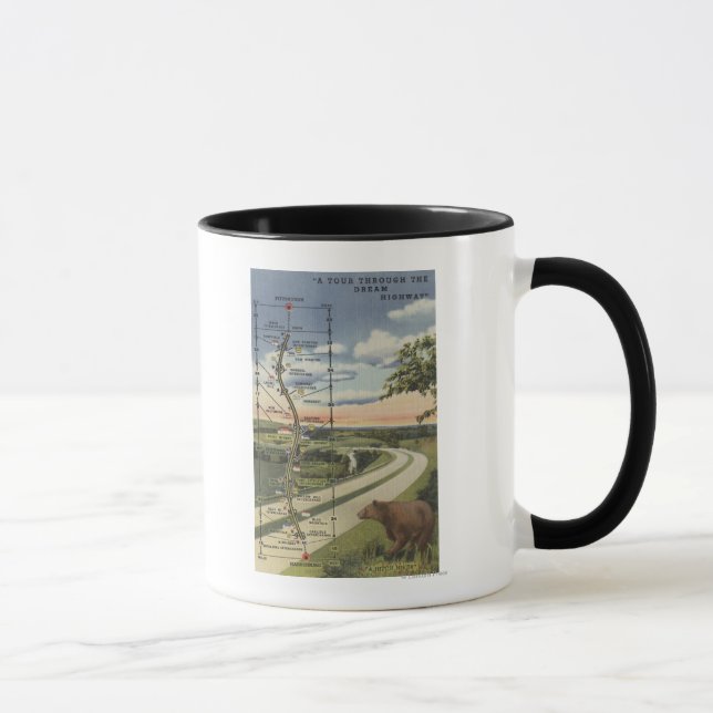 Detailed Map of the "Dream Highway" Mug (Right)