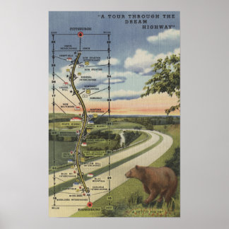 Detailed Map of the "Dream Highway" Poster