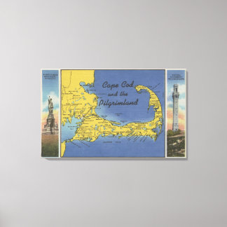 Detailed Map of the Pilgrimland Canvas Print