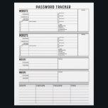 Detailed Password Tracker with 2-Step Verification Letterhead<br><div class="desc">A great design to organize your passwords. This design includes a couple spaces for detailed websites that include 2-step verification,  security questions and password updates. Other areas included basic password information for username and password.</div>