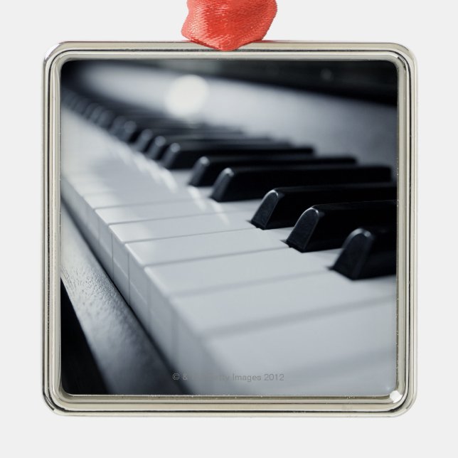 Detailed Piano Keys Metal Ornament (Front)
