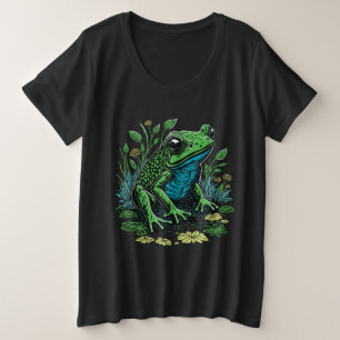 Detailed Pond Frog Plus Size T-Shirt
