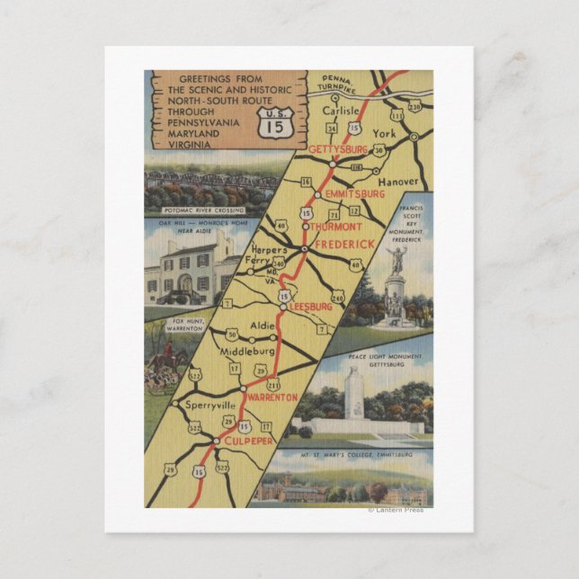 Detailed Postcard of Route 15 (Front)