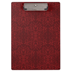 Detailed Red Floral Wallpaper Clipboard