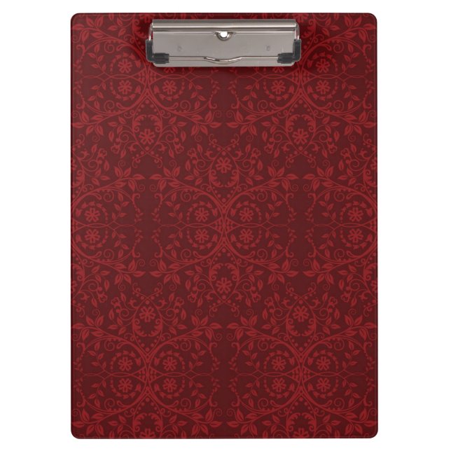Detailed Red Floral Wallpaper Clipboard (Front)