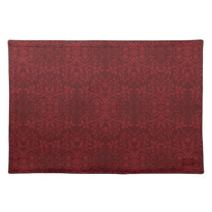 Detailed Red Floral Wallpaper Cloth Placemat