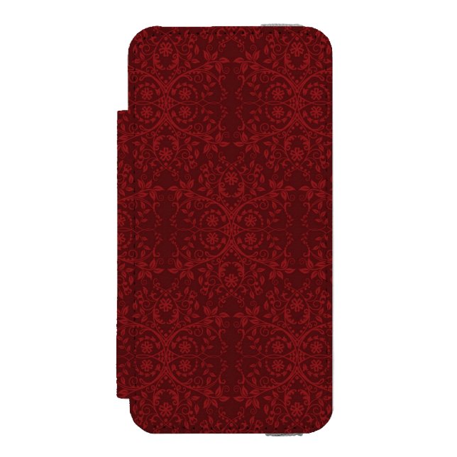 Detailed Red Floral Wallpaper Incipio iPhone Wallet Case (Folio Front)