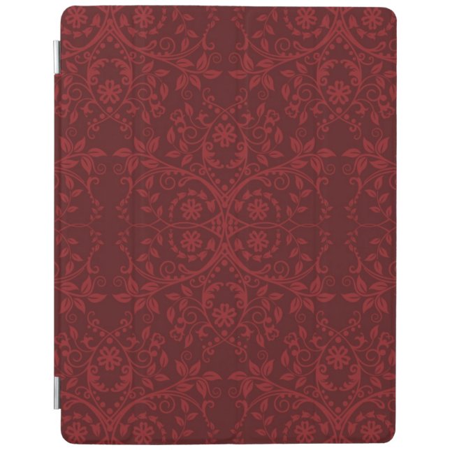 Detailed Red Floral Wallpaper iPad Smart Cover (Front)