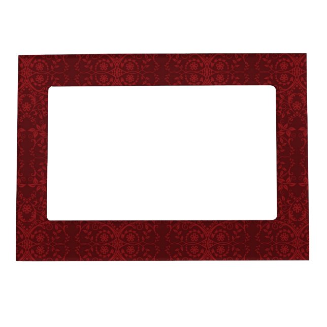Detailed Red Floral Wallpaper Magnetic Frame (Front)