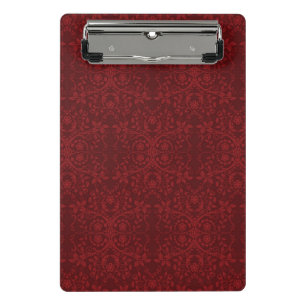 Detailed Red Floral Wallpaper Mini Clipboard