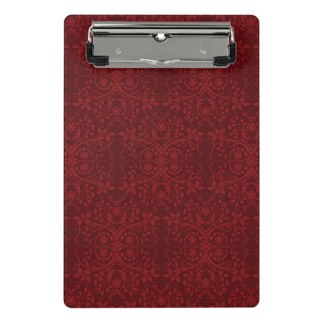 Detailed Red Floral Wallpaper Mini Clipboard (Front)
