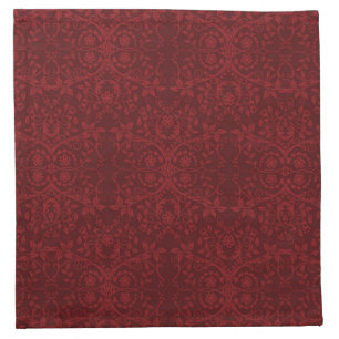 Detailed Red Floral Wallpaper Napkin