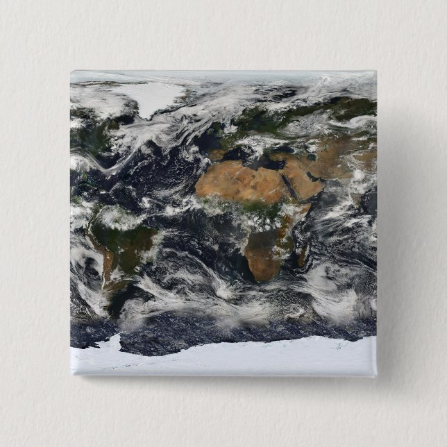 Detailed satellite view of Earth Pinback Button (Front)