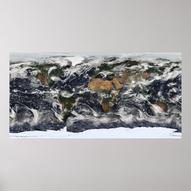 Detailed satellite view of Earth Poster (Front)
