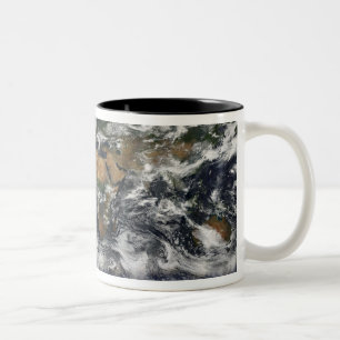 Detailed satellite view of Earth Two-Tone Coffee Mug