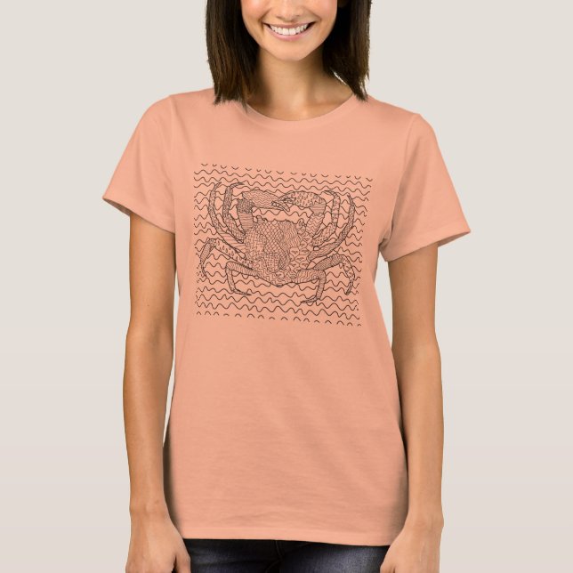 Detailed Sea Crab Doodle T-Shirt (Front)