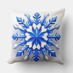 Detailed Snowflake Design Throw Pillow