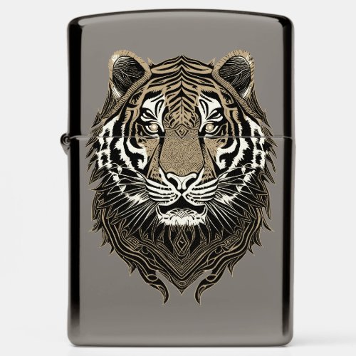 Detailed Tiger Face Zippo Lighter